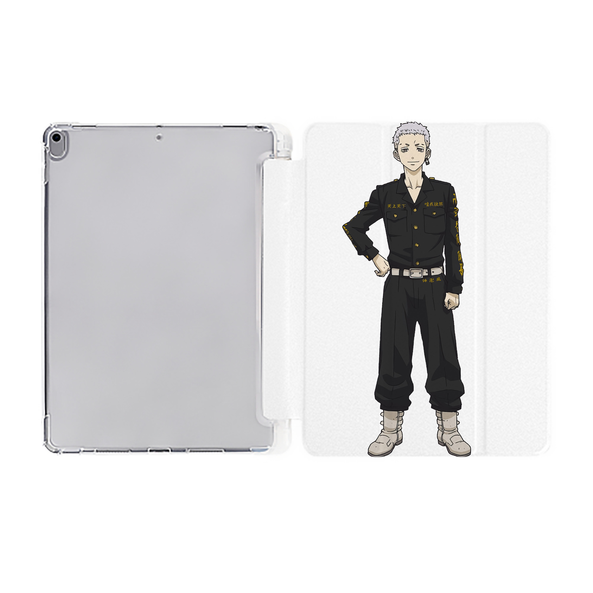（画像用） 東京リベンジャーズ Tokyo Revengers IPad ケース ペン収納付き 三つ折りスタンド PUレザー×シリコン 対応機種9.5/10.5/10.9インチ